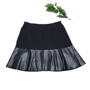 Cabi Black Faux Leather Pull-On A-Line‎ Skirt Size M…Style 3405